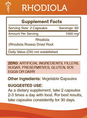 Secrets of the Tribe Rhodiola capsules close-up highlighting potency