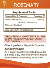 Secrets of the Tribe rosemary dried leaf capsules pouring for convenient daily use.