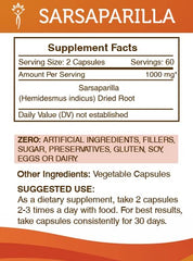 Secrets of the Tribe Sarsaparilla packaging and label emphasizing purity.