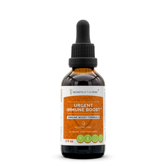 Secrets of the Tribe Urgent Immune bottle pour shows potent herbal extract for daily resilience