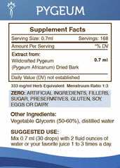 Wildcrafted Pygeum bark illustration emphasizes sustainable sourcing and potency.