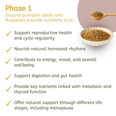 Seed Cycle Phase 2 sunflower and sesame bottle for a balanced routine.