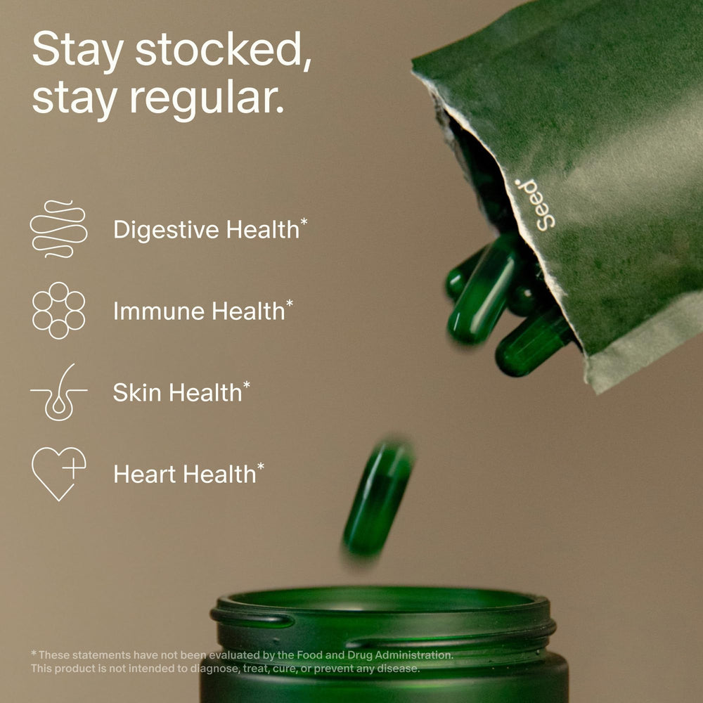 Close-up of Seed DS-01 capsules for probiotic power and variety.