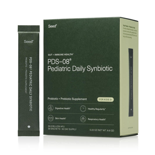 Seed PDS-08 sachets box front for kid digestive support
