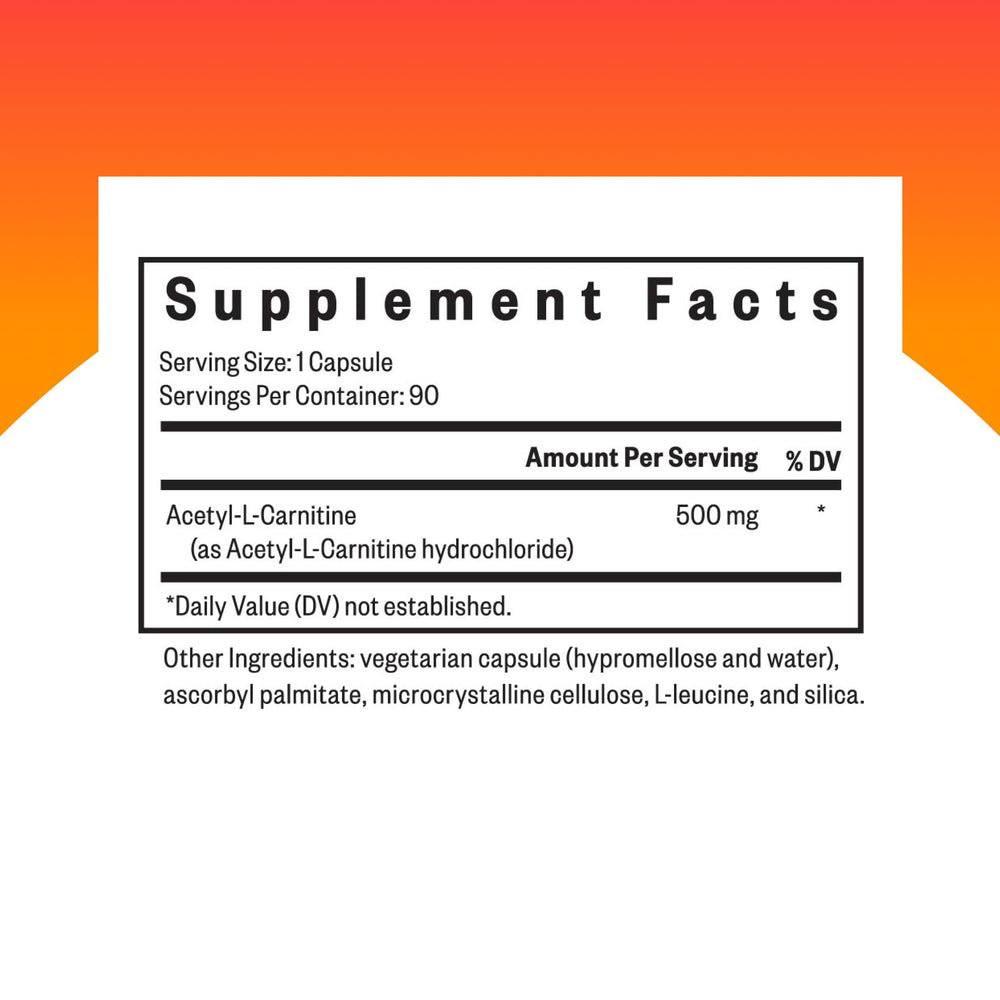 Seeking Health Acetyl-L-Carnitine capsules close-up; brain health potential
