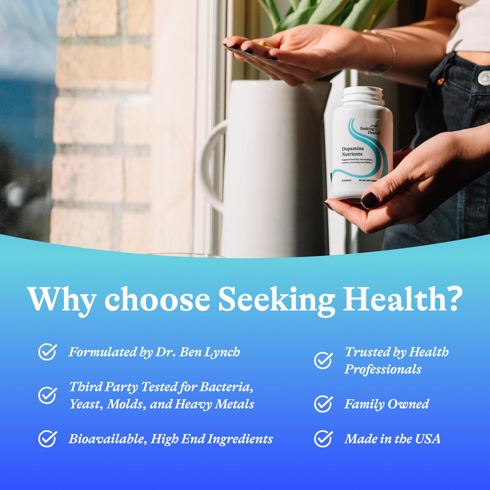 Seeking Health Dopamine Nutrients allergen-free formula suitable for many diets.