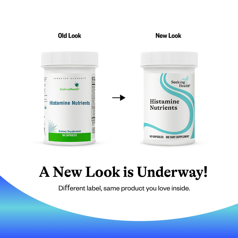 Seeking Health Histamine Nutrients packaging highlights quality and safety