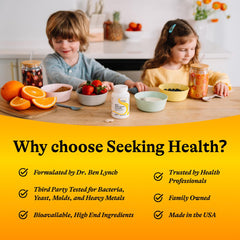 Seeking Health Kids Multivitamin Chewable spoon-dispense focuses on easy serving.