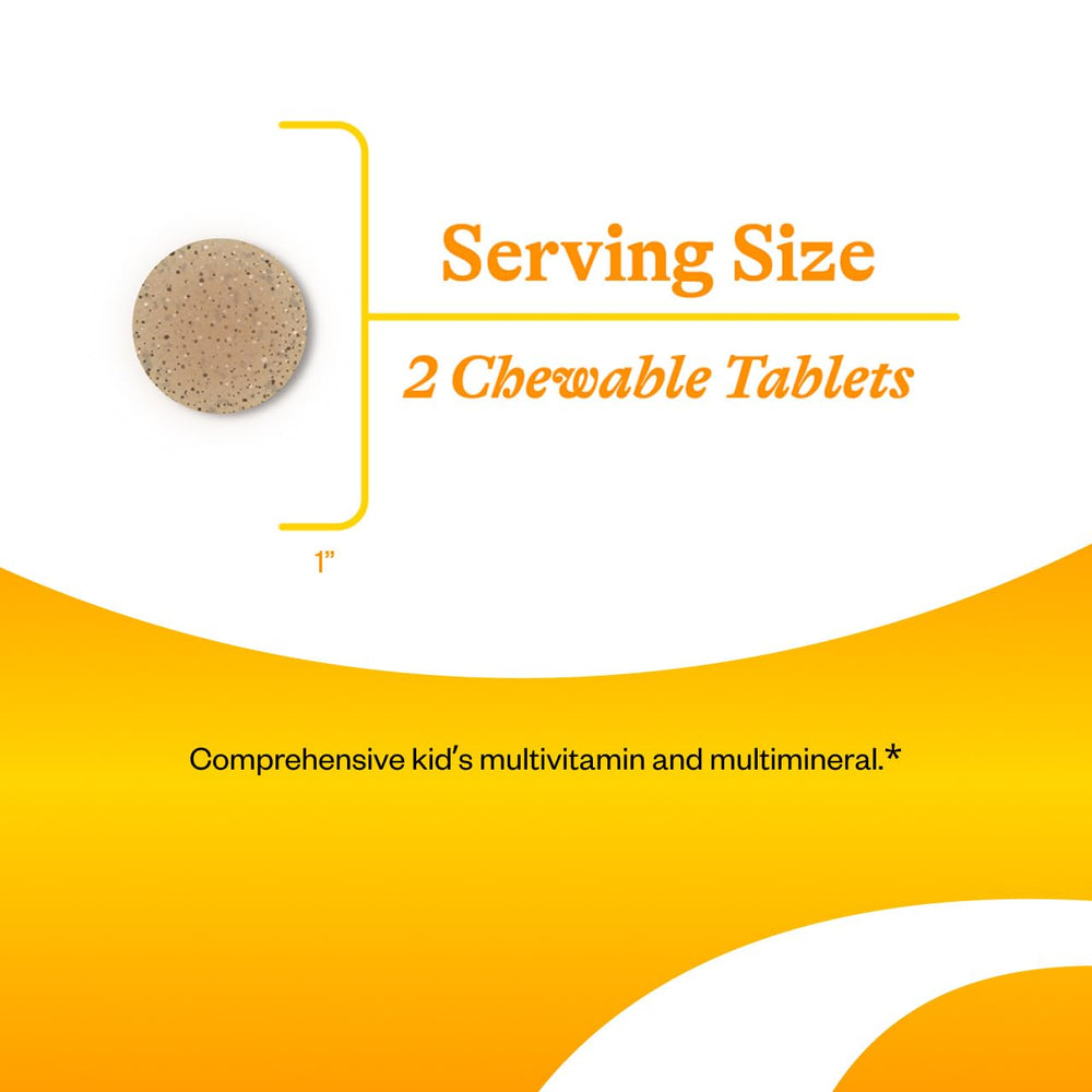 Seeking Health Kids Multivitamin Chewable tablets closeup showcases methylfolate and B vitamins for methylation support.