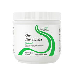 Seeking Health Optimal GI Plus peach powder tub for easy daily mixing and digestive support.