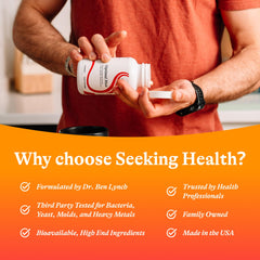 Seeking Health Optimal Man alpha-lipoic acid capsule close-up