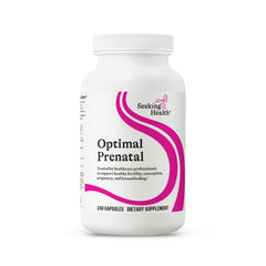Seeking Health Optimal Prenatal bottle front for daily prenatal support