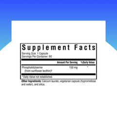 Seeking Health phosphatidyl serine capsules closeup showing supplement form.