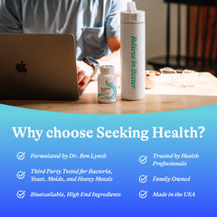 Seeking Health quality packaging process emphasizing safety and care.