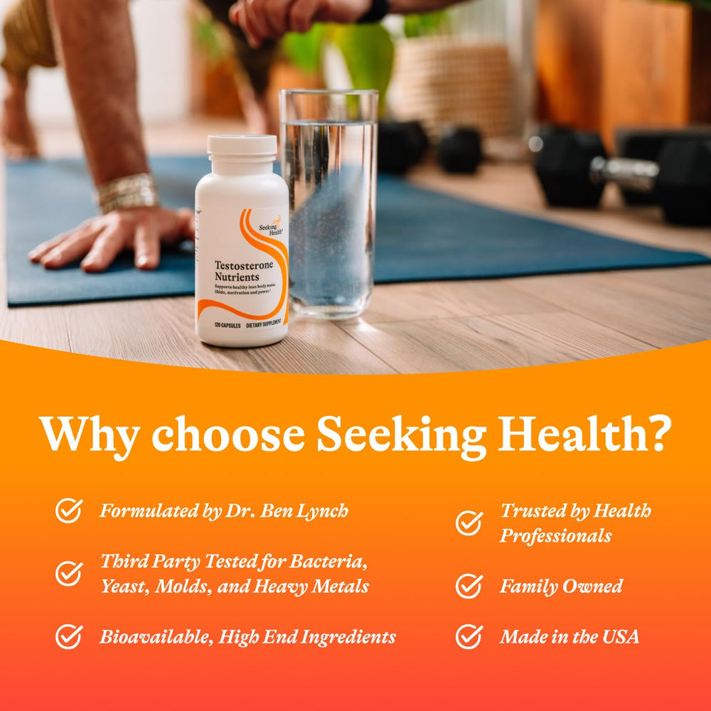 Seeking Health Testosterone Nutrients capsule pour demonstrates easy dosing.