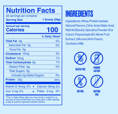 SEEQ Blue Razz Freeze label closeup emphasizes zero sugar and lactose-free formula