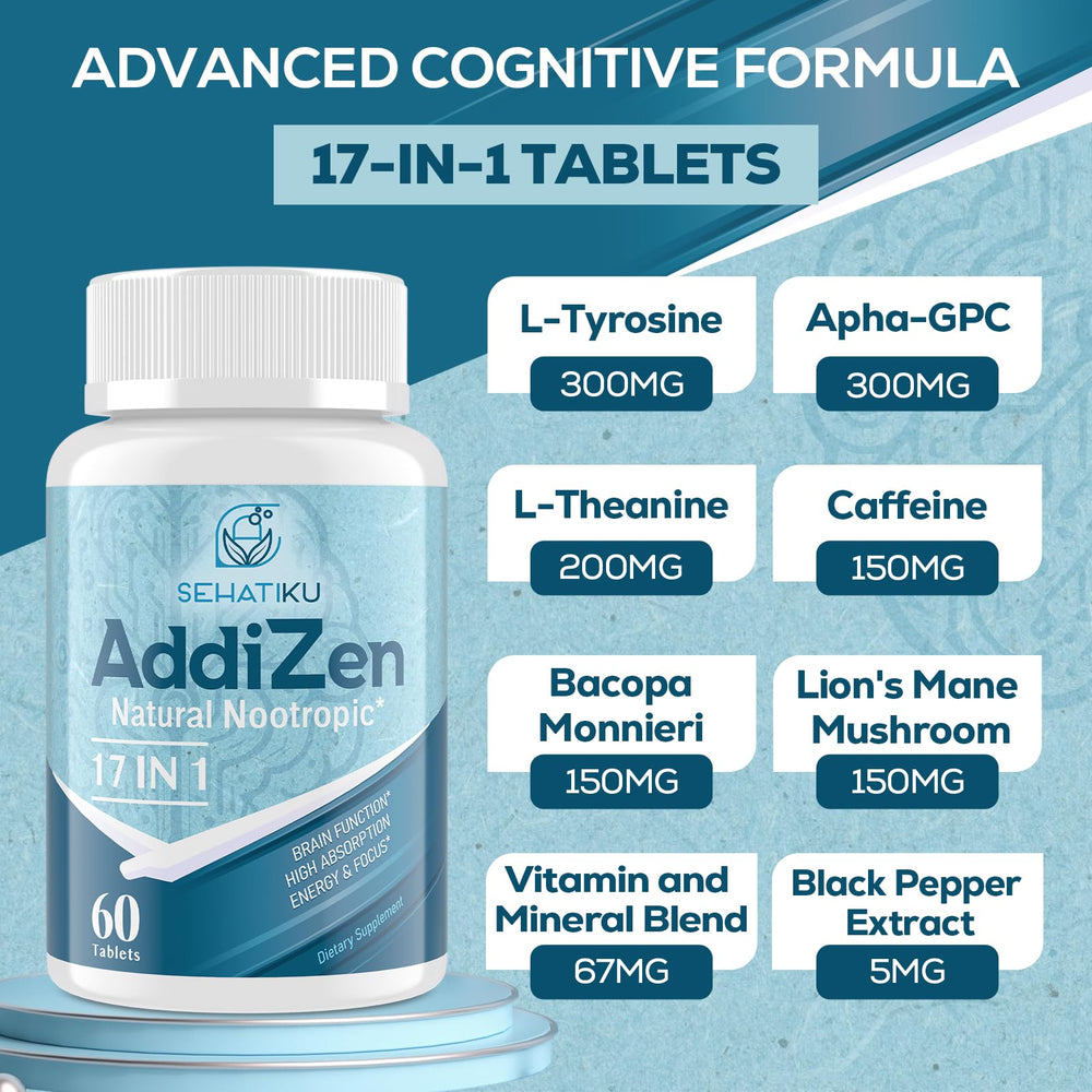 SehatiKu Alpha-GPC and L-Theanine close-up highlighting premium nootropic ingredients