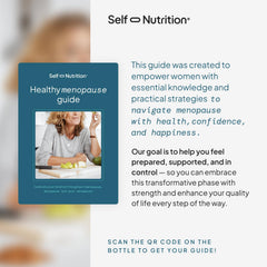 Self Nutrition Menopause ingredient chasteberry closeup signals natural balance support.