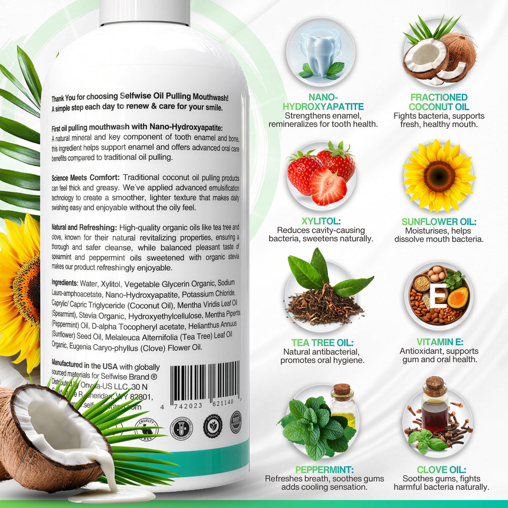 SelfWise emulsified texture closeup demonstrates light swish-friendly consistency.