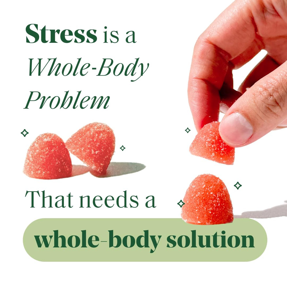 Semaine Stress Less Gummy poured into hand for quick relaxation
