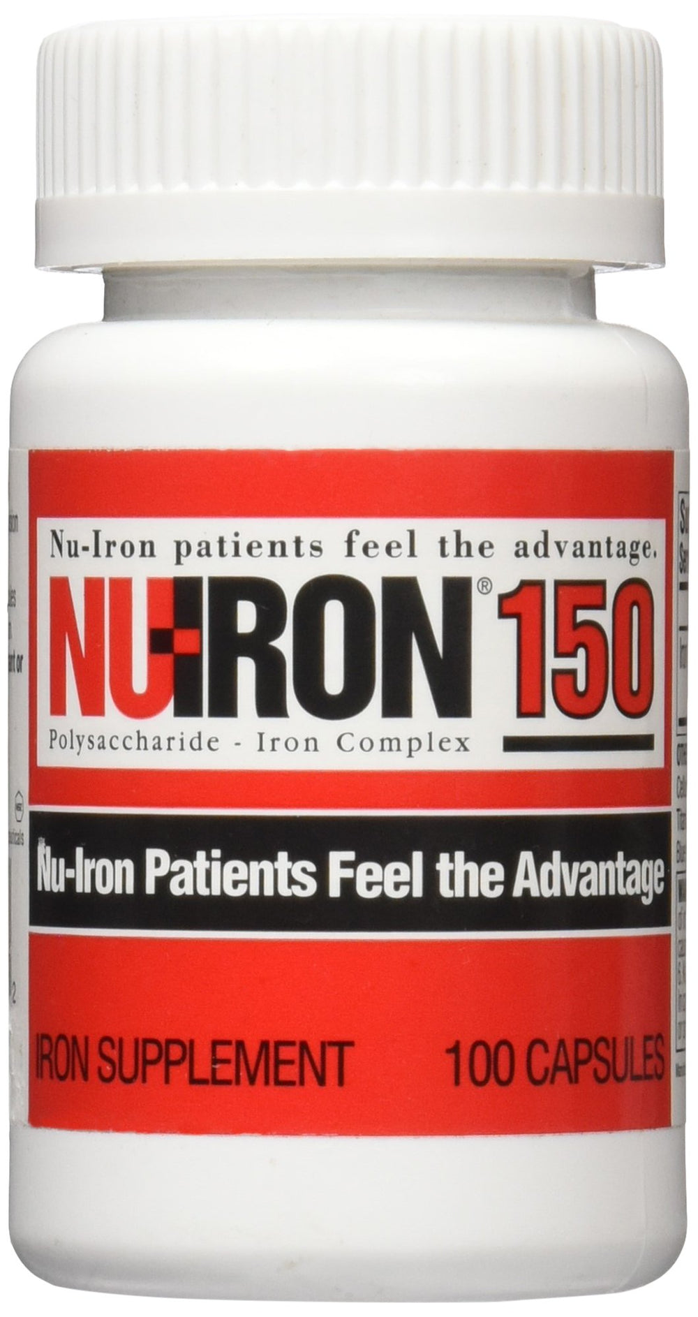Senokot NU-IRON 150mg capsules in bottle; convenient daily iron support.