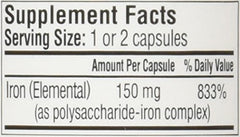 Packaging of Senokot NU-IRON 150mg; clear label and dosage.