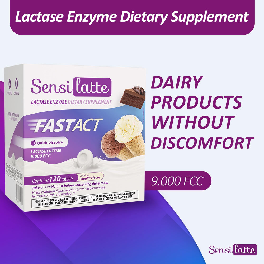 SENSI LATTE lactose-friendly breakfast, lunch, and dinner option.