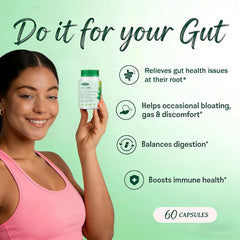 Sequente GutCore capsules close-up highlighting gentle, digestion-friendly formula.
