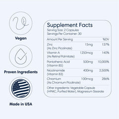 Seraph Acne Supplement probiotic capsules shown for gut-friendly balance.