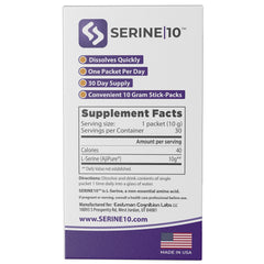 SERINE10 premeasured packets ready to mix in a cup for memory support