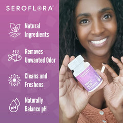 Seroflora boric acid capsules in hand for portable, discreet use