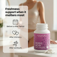 Travel-friendly Seroflora packaging ready for trips, workouts, and on-the-go care.