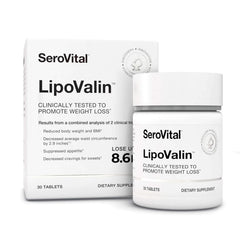 Serovital Lipovalin bottle front for daily weight management support.
