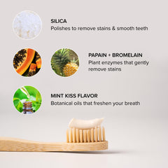 Serovital Smile enamel-polish brush application demonstrates even, gentle surface polishing with silica.