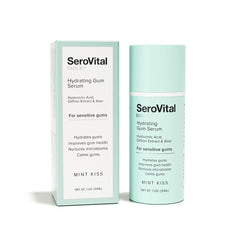 Serovital Smile Gum Serum bottle showcases hydrating formula for sensitive gums