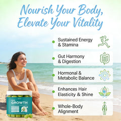 SERSANVE Seaweed Hair Growth Gummies pour demonstrates easy on-the-go nourishment.