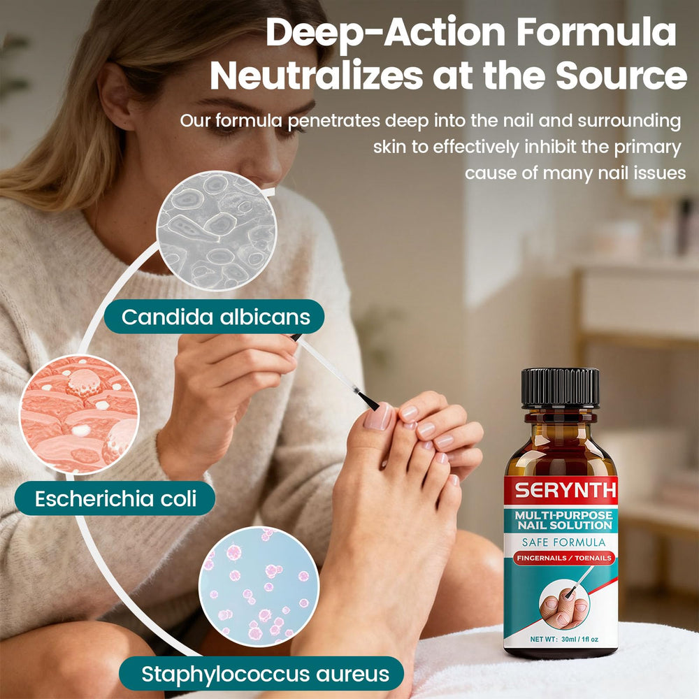 SERYNTH formula absorbs quickly after application on nails
