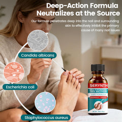 SERYNTH formula absorbs quickly after application on nails