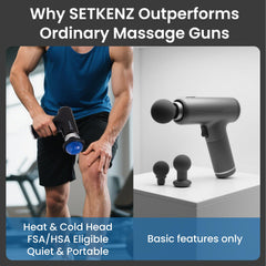 Setkenz massage gun ergonomic handle for comfortable use.