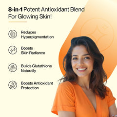 Glass of SETU Glutathione tablet dissolving in water for quick daily antioxidant boost.