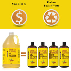 Seven Minerals Sweet Almond Oil application on skin promotes moisturization and softness