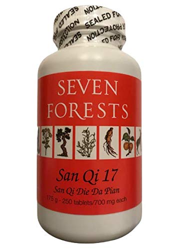 Seven Forests San Qi 17 tablets bottle front view for convenient daily use.