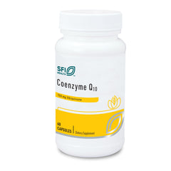 SFI Health Klaire Labs CoQ10 bottle front showing packaging and dosage information