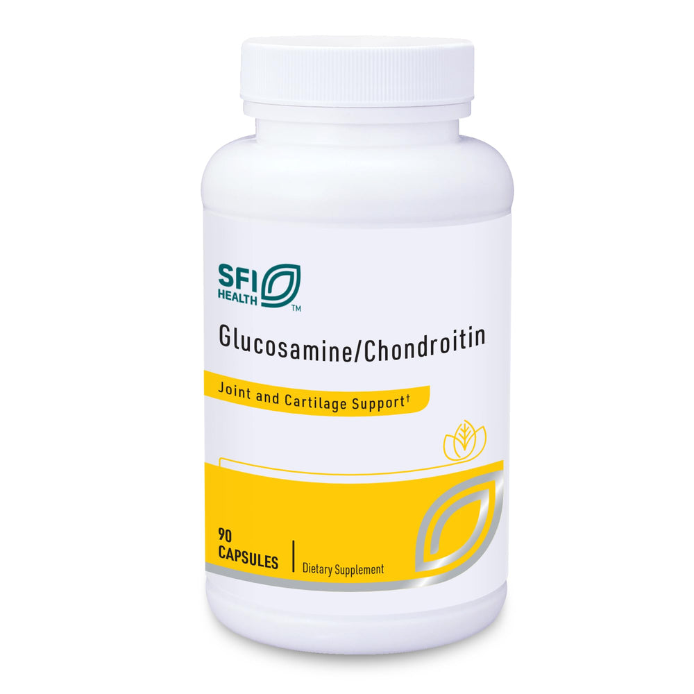 SFI Health Klaire Labs glucosamine-chondroitin bottle for joint support.