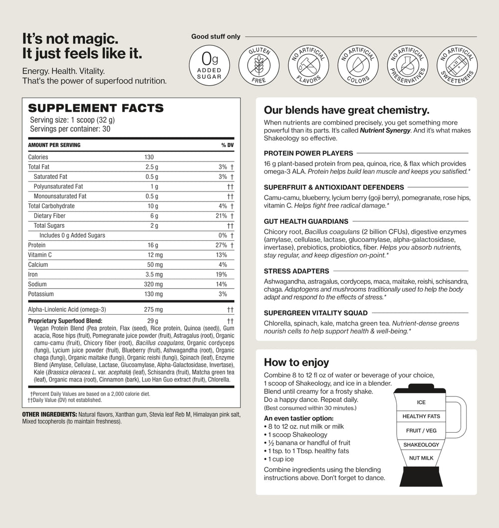 Shakeology vanilla protein scoop measuring a convenient snack or mix.