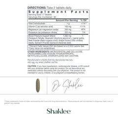 Shaklee Blood Pressure label design with clear dosage and branding.