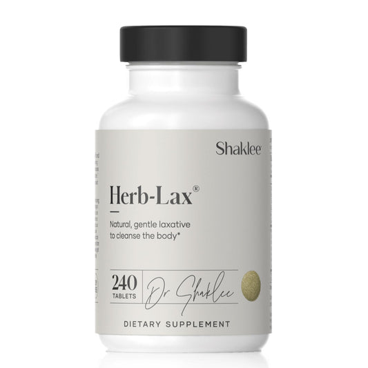 Shaklee Herb-Lax bottle front showing gentle occasional irregularity support