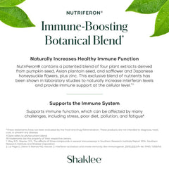 Shaklee NutriFeron four-plant extract blend highlights natural immune support.