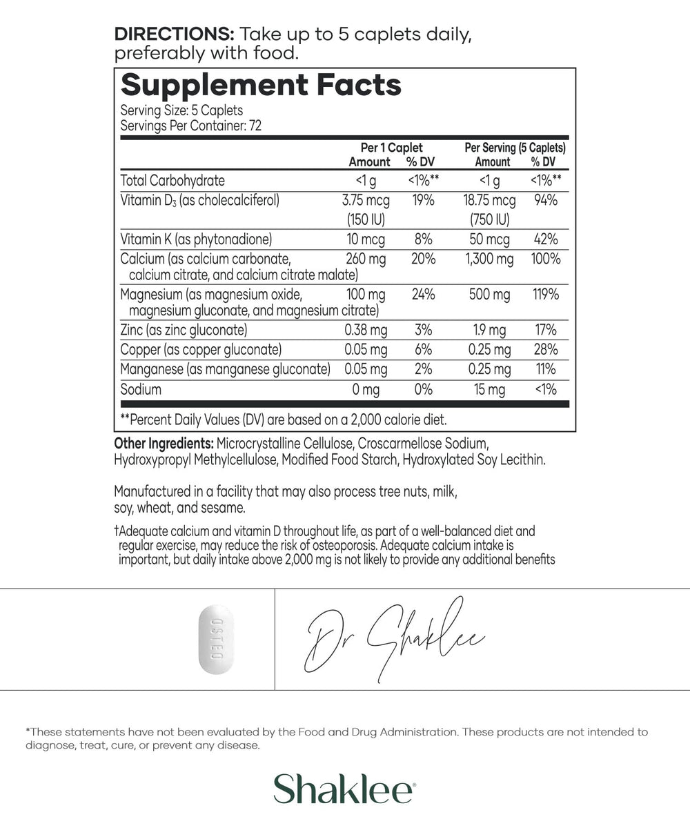 Shaklee OsteoMatrix bottle pour demonstrates daily dosage guidance for absorption