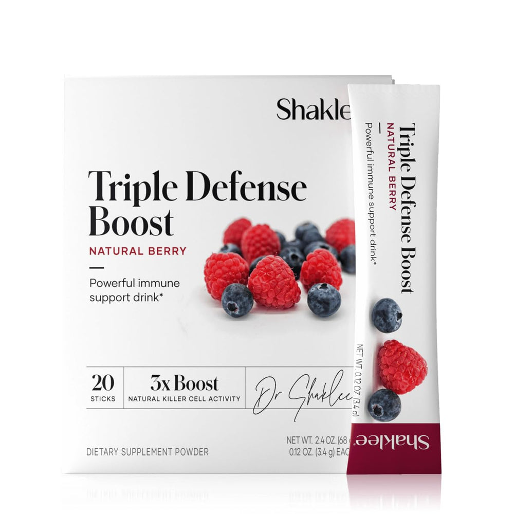 Shaklee Triple Defense Boost bottle shown for daily wellness routine